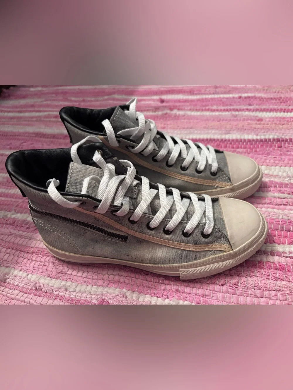 Converse X John Varvatos High-Top Sneakers with stylish zipper detail.